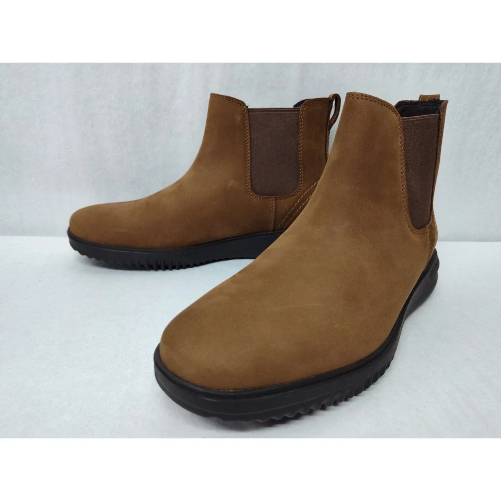 Cole Haan Men's Grand Plus Chelsea‎ Suede Boots C38789 Lumber Java Sz 10.5